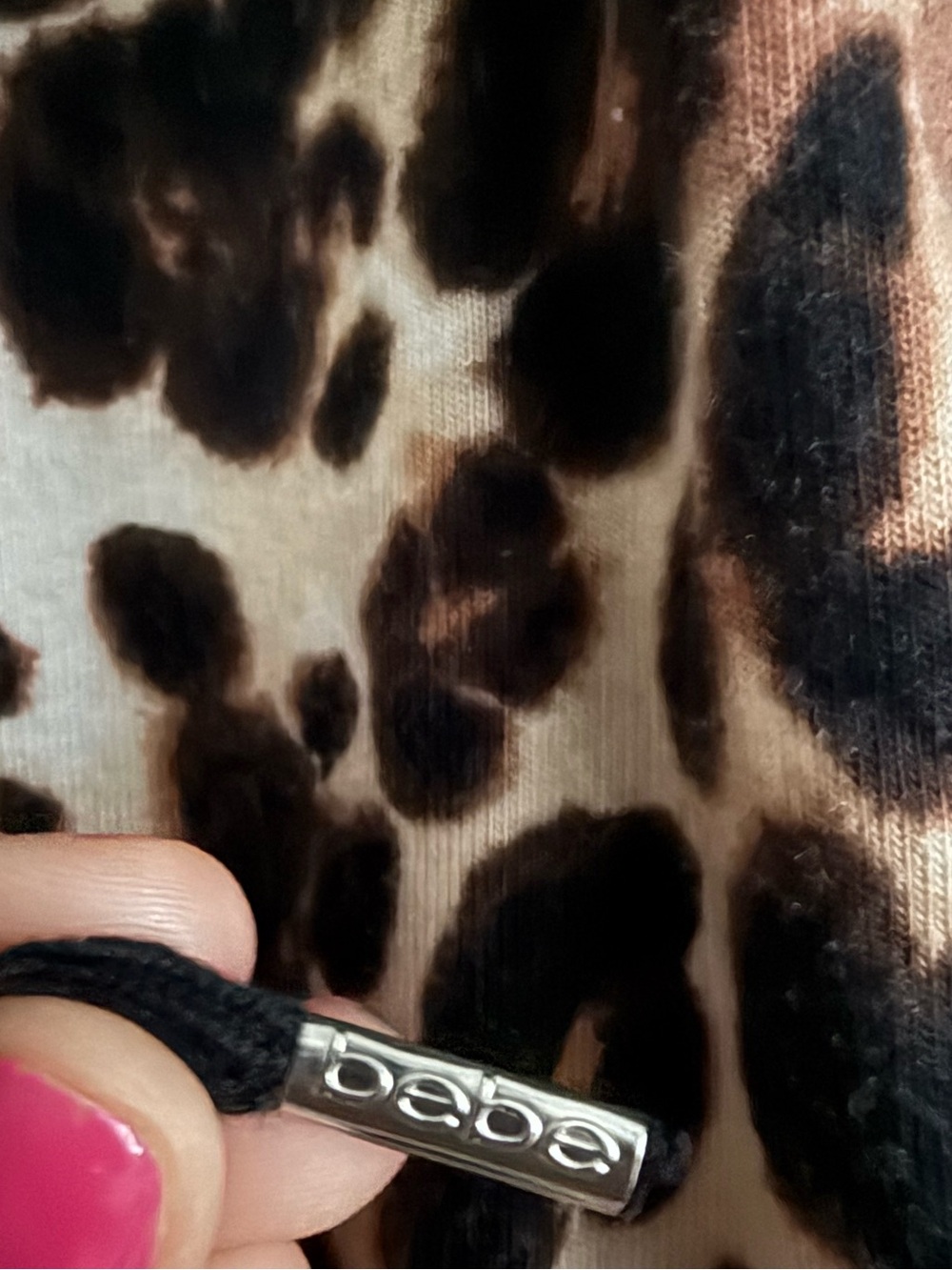 Bebe like new Leopard Print Hooded Women's Y2K Sweater - Picture 6 of 8